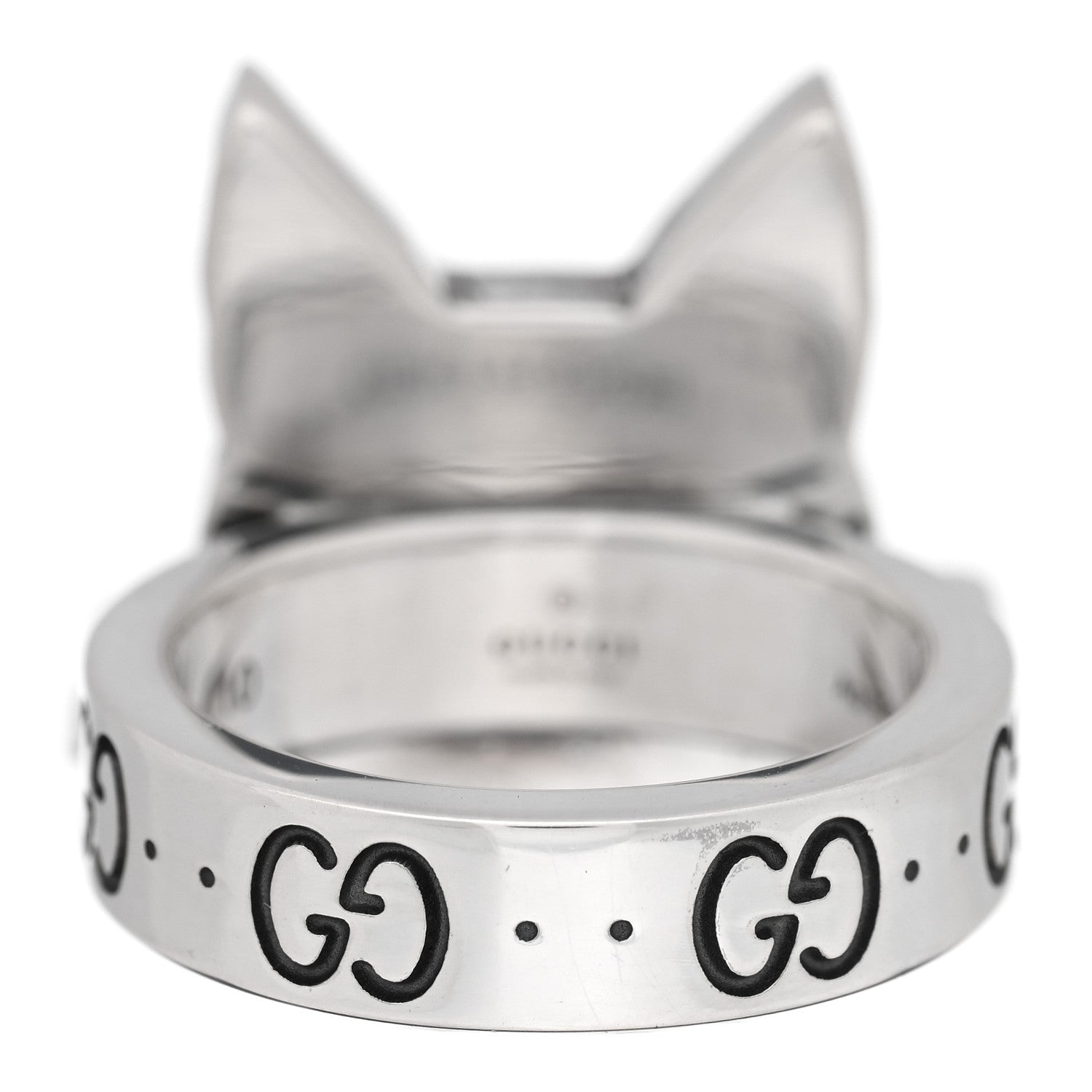 Gucci Sterling Silver Enamel Bosco Ring 50 5.25 3 of 4