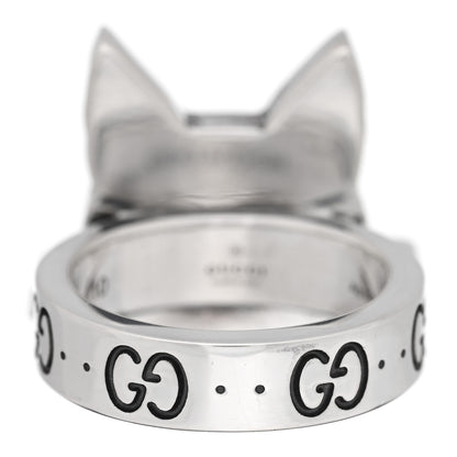 Gucci Sterling Silver Enamel Bosco Ring 50 5.25 3 of 4