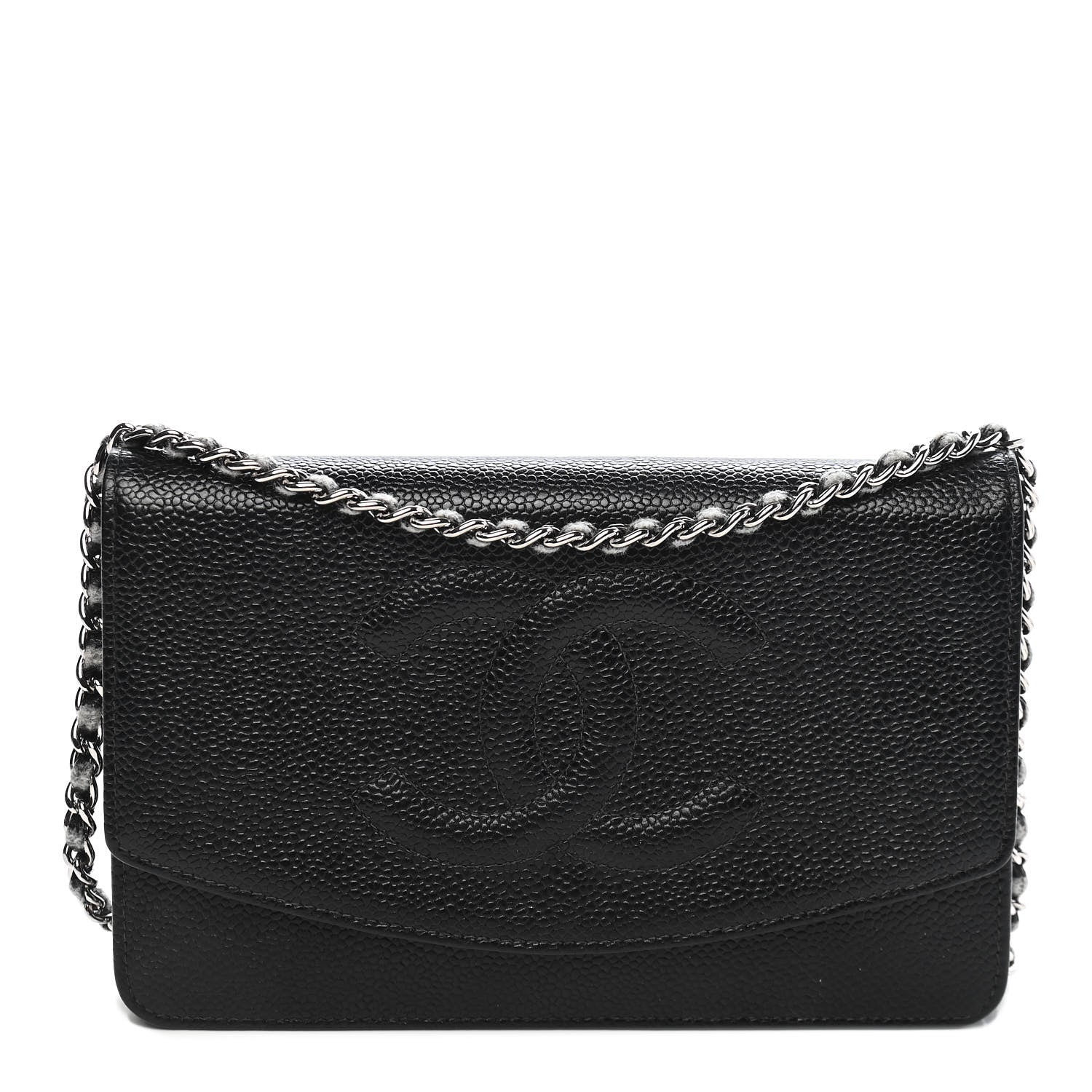 Chanel Caviar Timeless CC Wallet On Chain WOC Black 1 of 16