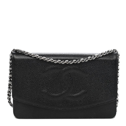 Chanel Caviar Timeless CC Wallet On Chain WOC Black 1 of 16