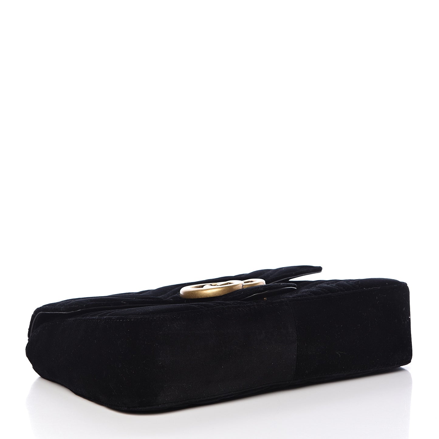 Velvet Matelasse Medium GG Marmont Shoulder Bag Black