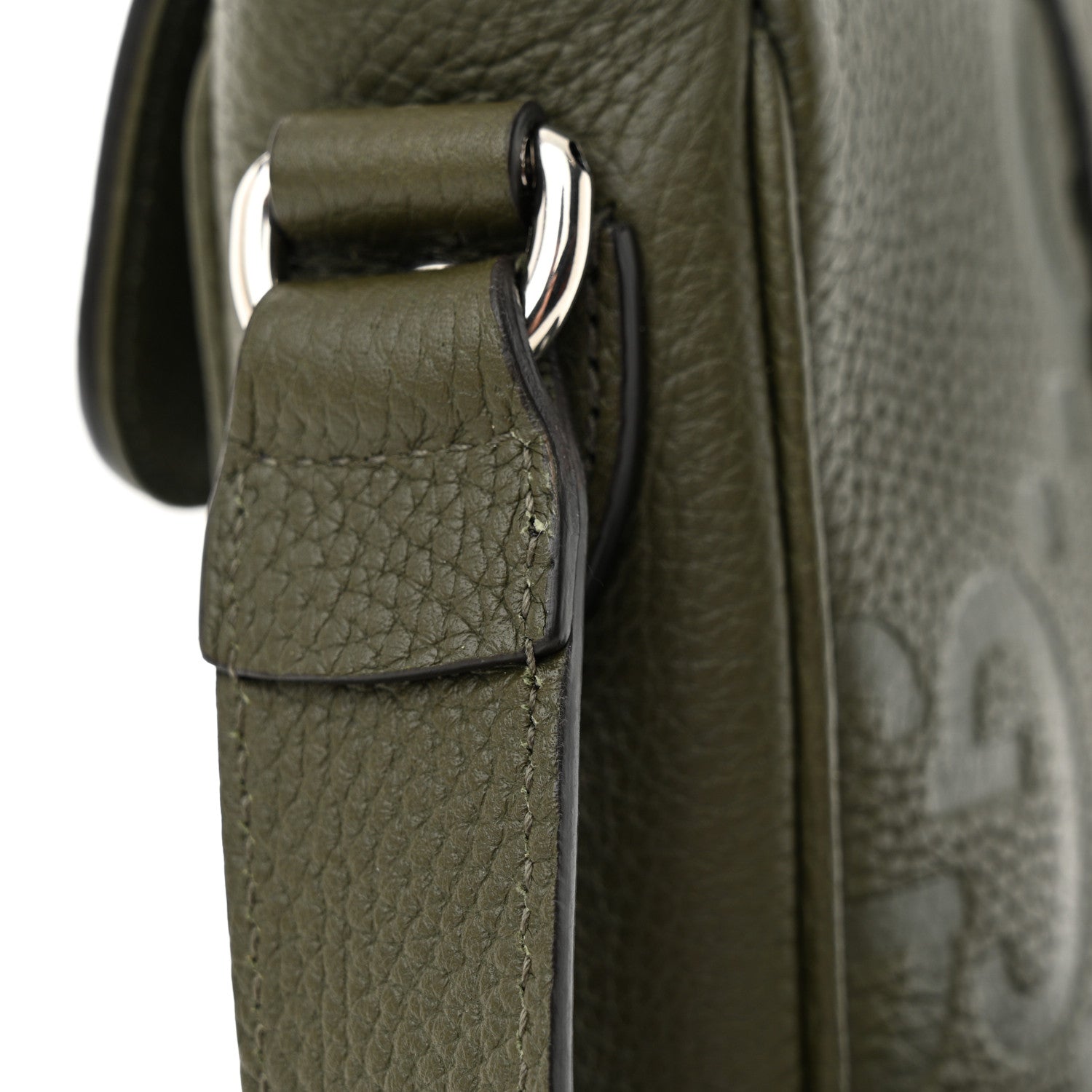 Gucci Piuma Calfskin Jumbo GG Embossed Small Messenger Bag Dark Green 11 of 12