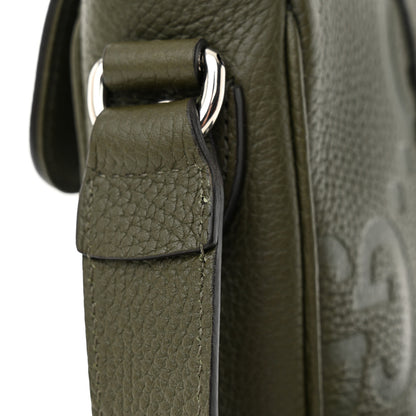 Gucci Piuma Calfskin Jumbo GG Embossed Small Messenger Bag Dark Green 11 of 12