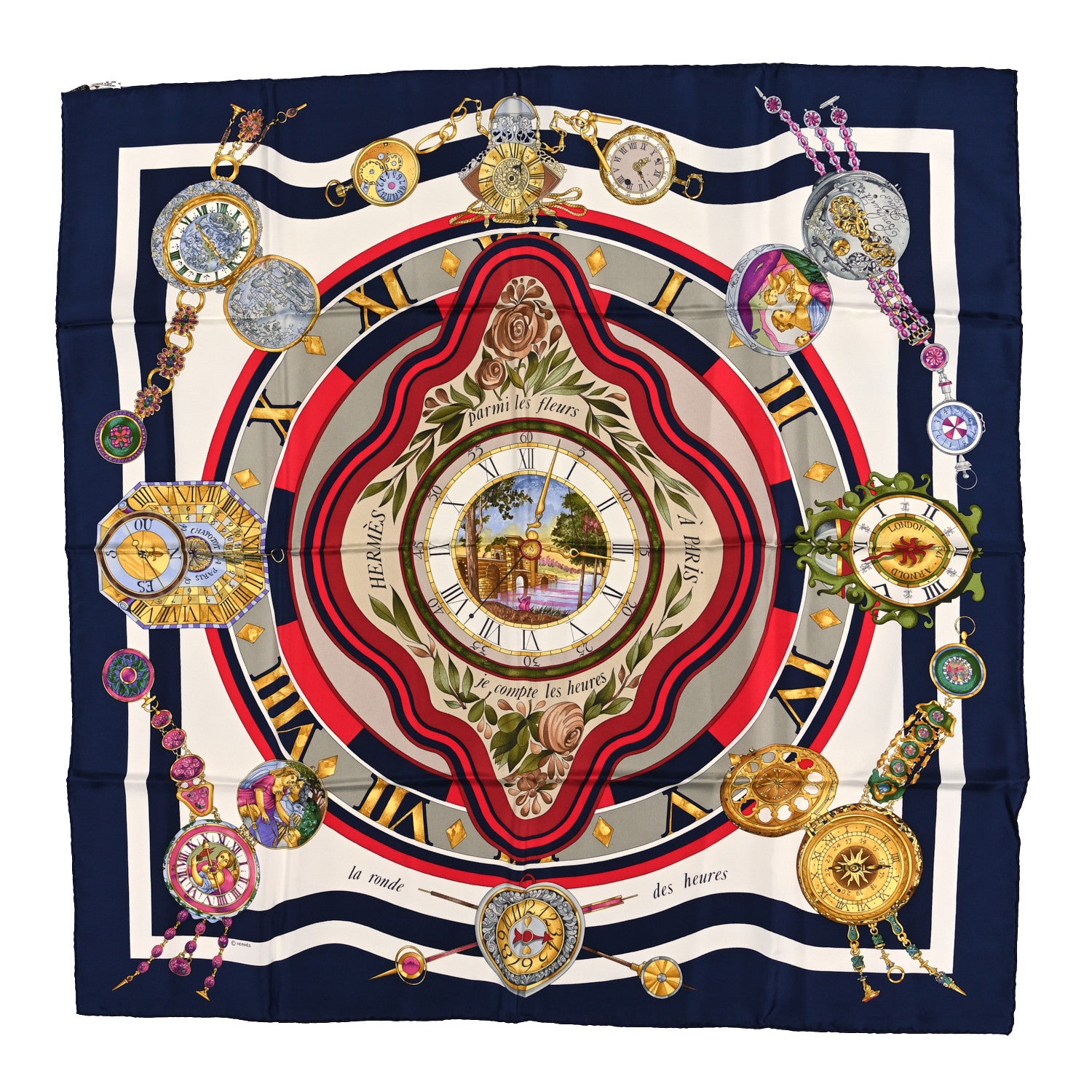 Hermes Silk Parmi Les Fleurs Scarf 90 1 of 3