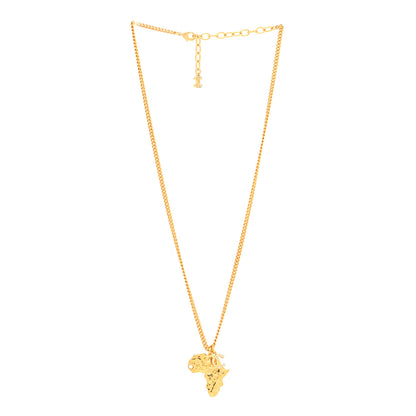 Chanel Crystal Pearl CC Africa Pendant Necklace Gold White 3 of 5