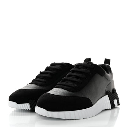 Hermes Goatskin Suede Goatskin Bouncing Sneakers 37 Black 3 of 8