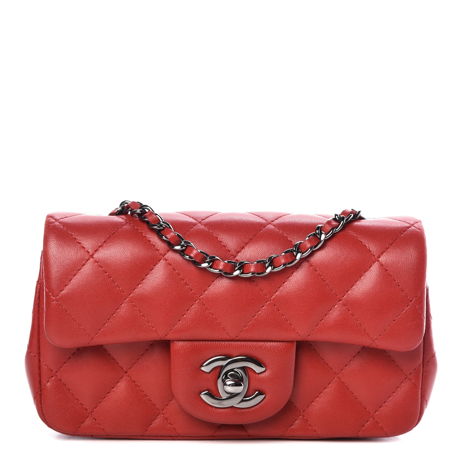 Chanel Lambskin Quilted Extra Mini Flap Red 1 of 9