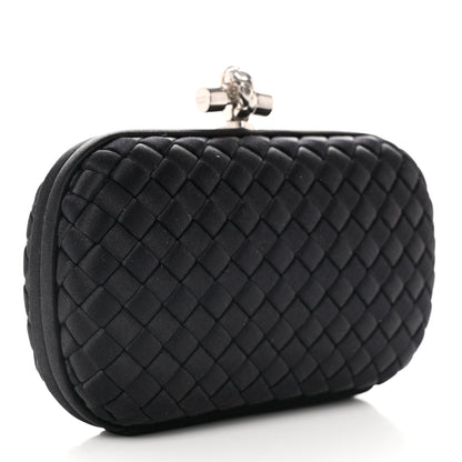 Bottega Veneta Satin Intreccio Impero Knot Clutch Black 3 of 6