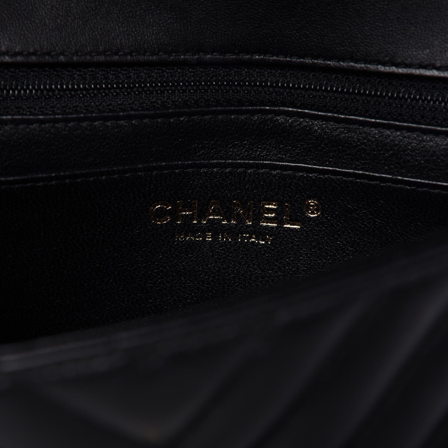 Chanel Lambskin Chevron Quilted Mini Rectangular Flap Black 8 of 10