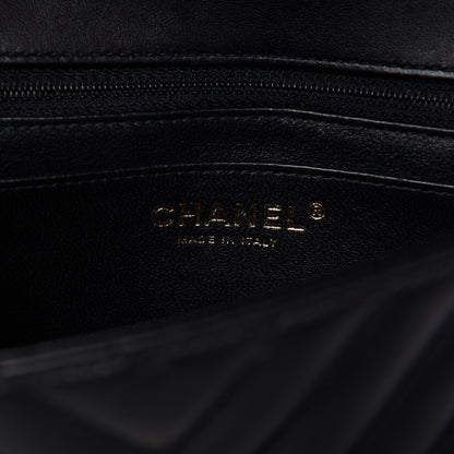 Chanel Lambskin Chevron Quilted Mini Rectangular Flap Black 8 of 10