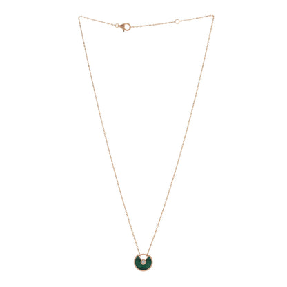 Cartier 18K Pink Gold Diamond Malachite XS Amulette de Cartier Pendant Necklace 3 of 5