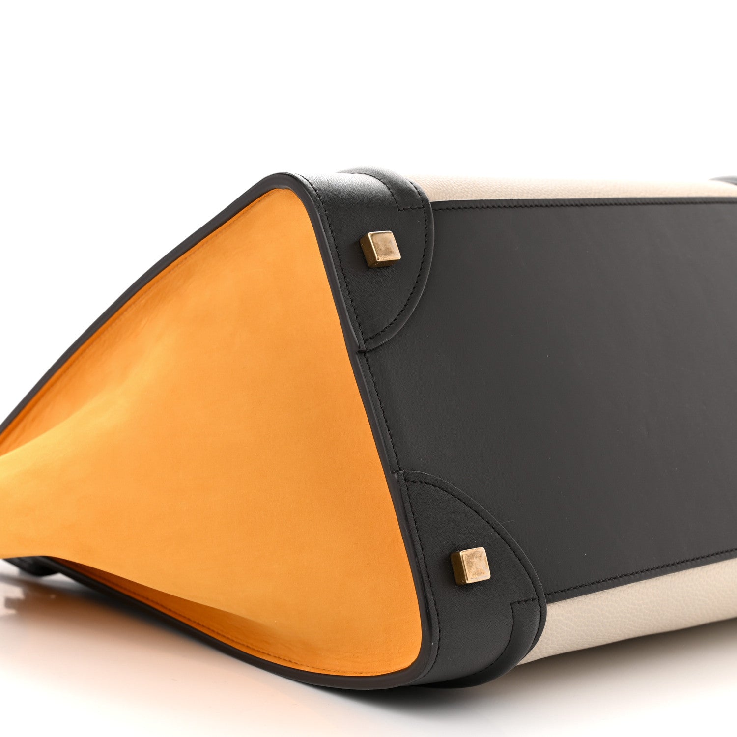 Celine Drummed Calfskin Nubuck Mini Tri-Color Luggage Chalk 9 of 13