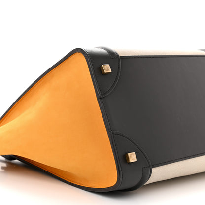 Celine Drummed Calfskin Nubuck Mini Tri-Color Luggage Chalk 9 of 13