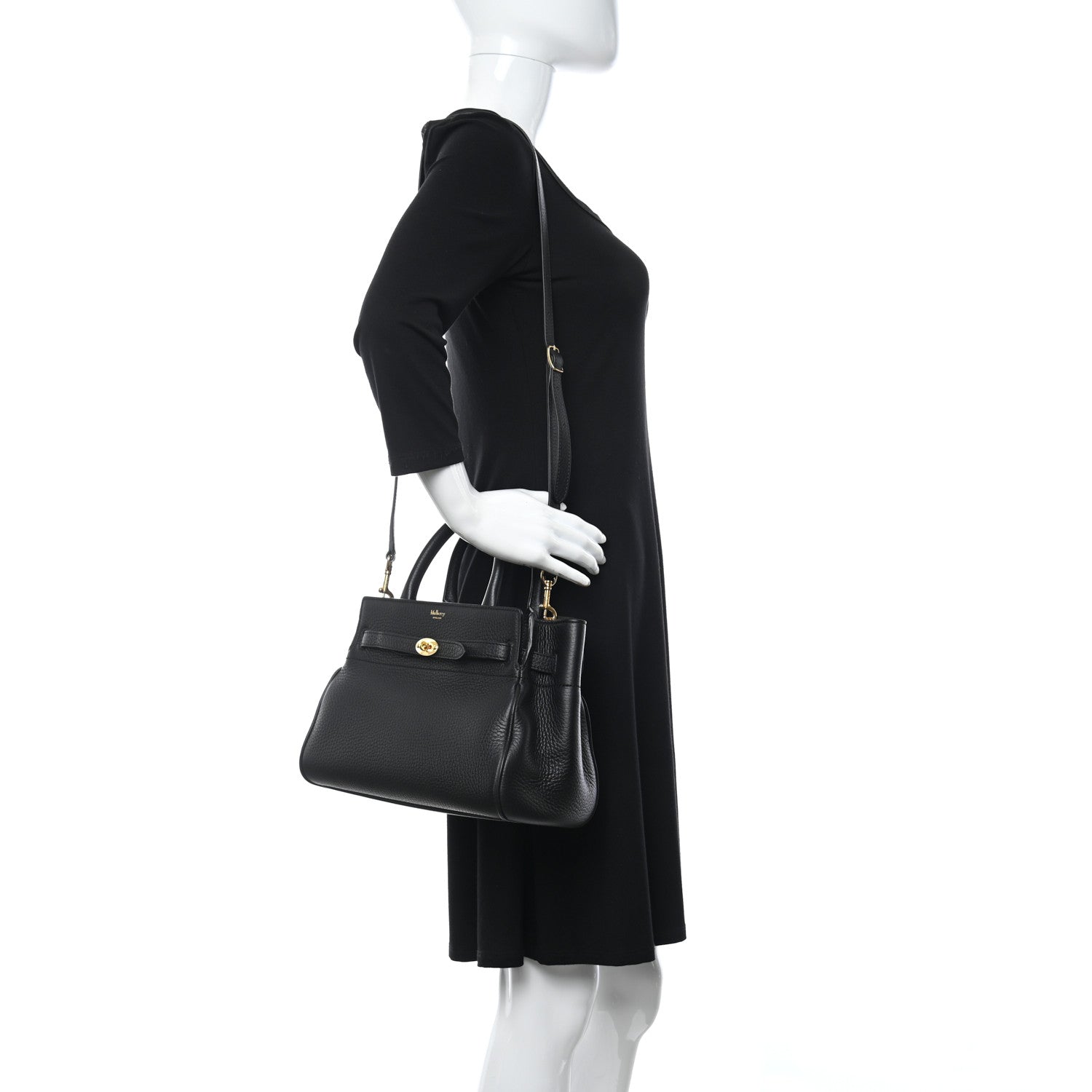 Mulberry Heavy Grain Small Belted Bayswater Tote Blue 2 of 15