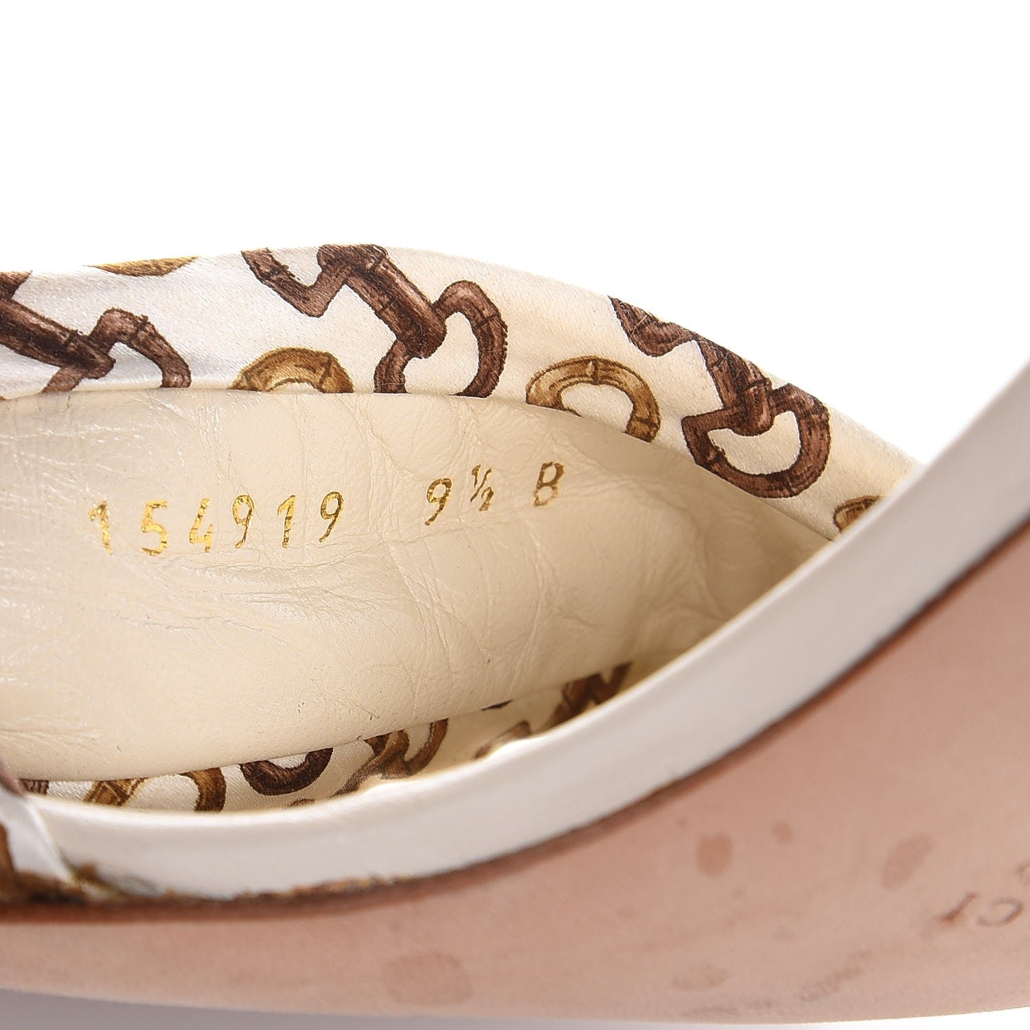Gucci Satin Horsebit Print High Heel Slides 9.5 Brown 10 of 12
