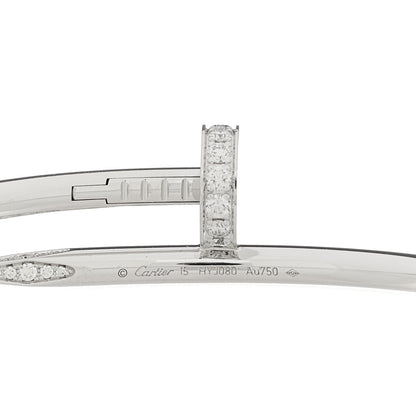 Cartier 18K White Gold Diamond Juste Un Clou Bracelet 15 3 of 3