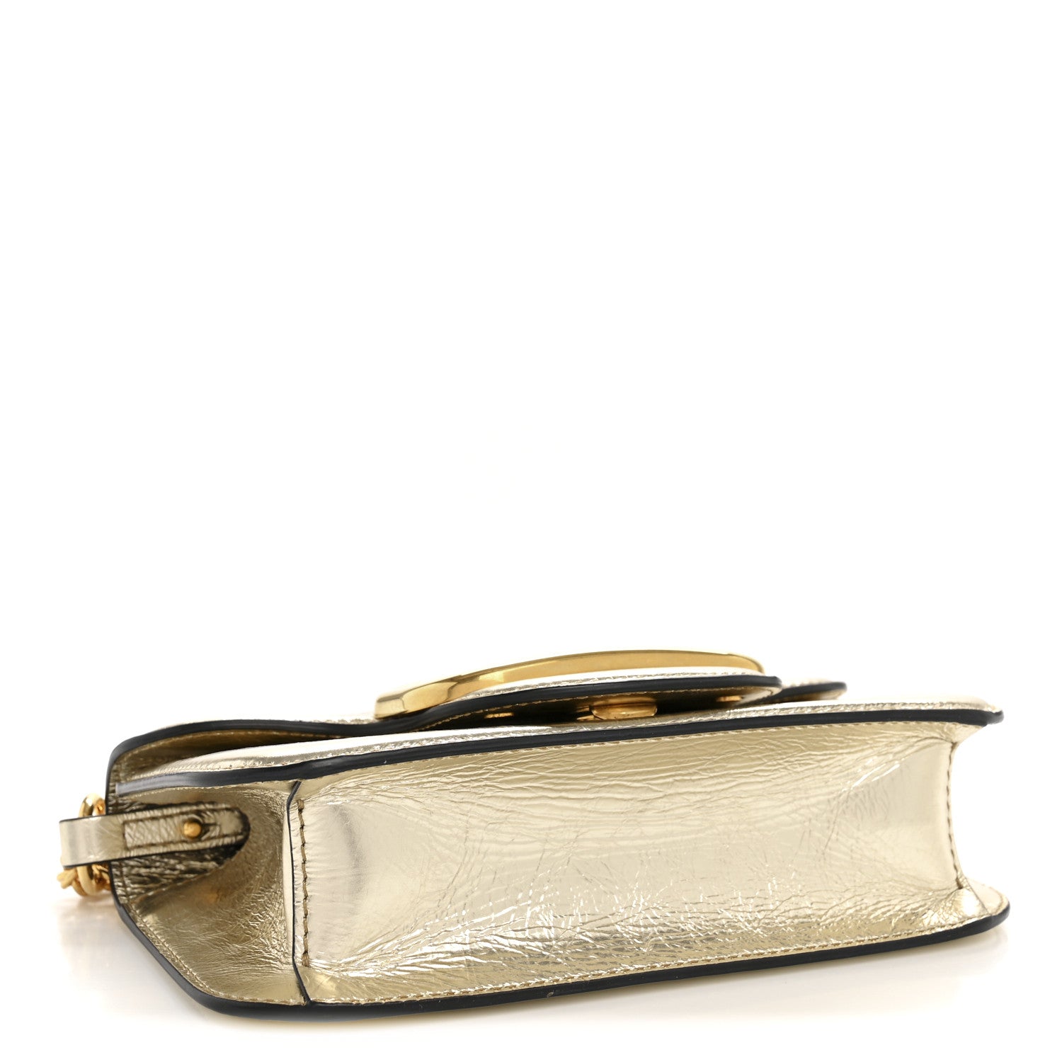 Valentino Garavani Metallic Crackle Effect Calfskin Vlogo Small Loco Shoulder Bag Platino 4 of 11