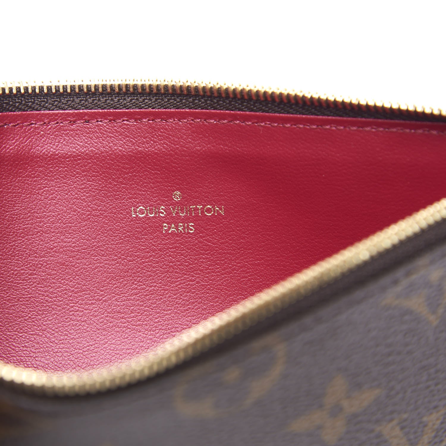 Louis Vuitton Monogram Felicie Chain Wallet Zippered Insert Fuchsia 7 of 7