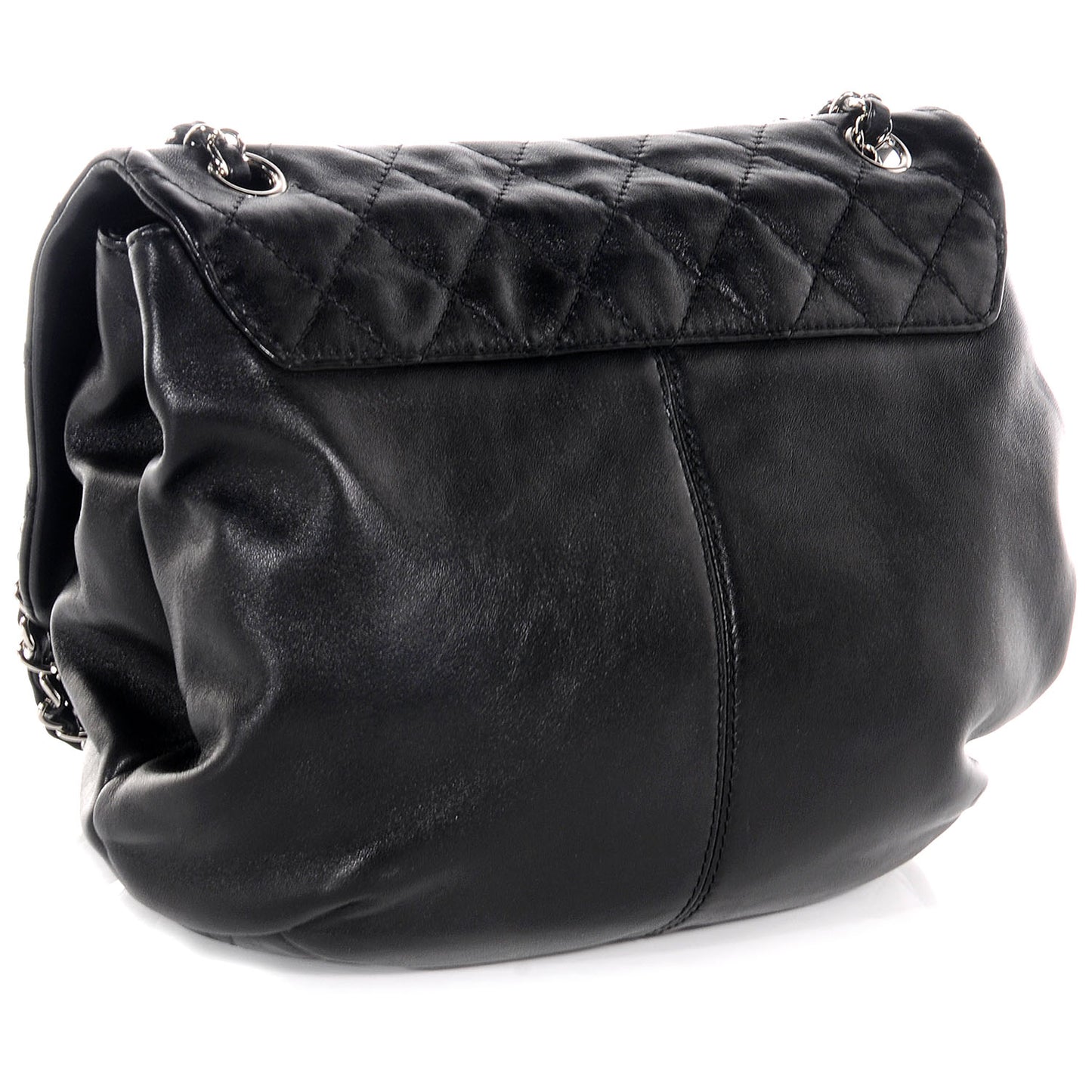 Lambskin Stitched Messenger Black