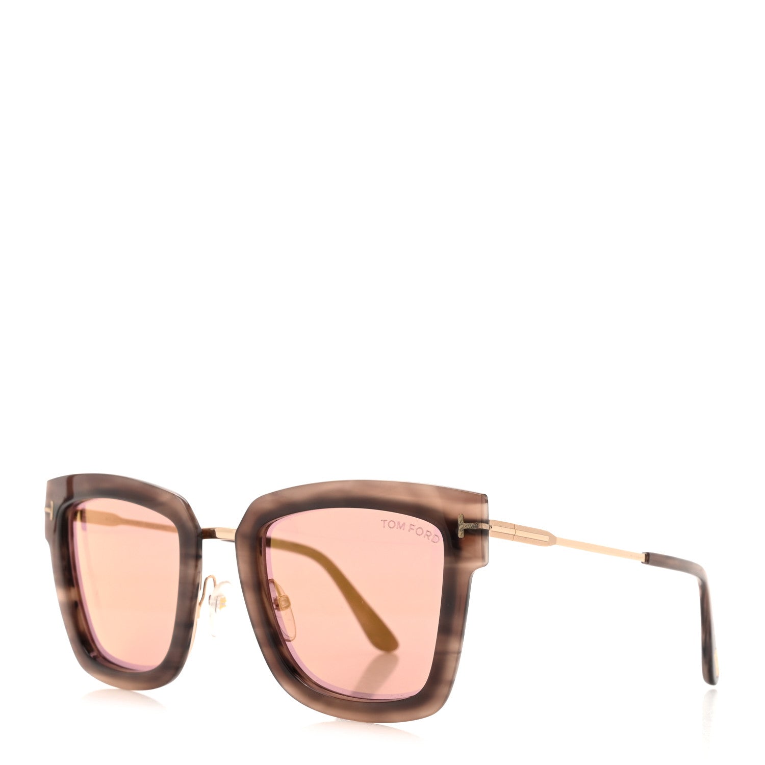 Tom Ford Acetate Lara Sunglasses TF573 Pink Melange Havana 1 of 8