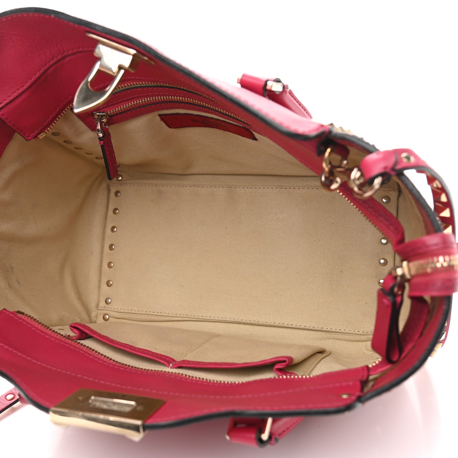 Valentino Garavani Vitello Small Rockstud Double Handle Tote Cyclamin 7 of 22