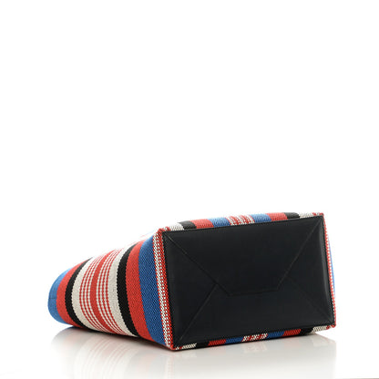 Celine Textile Striped Small Horizontal Cabas Phantom Navy Blue 4 of 7