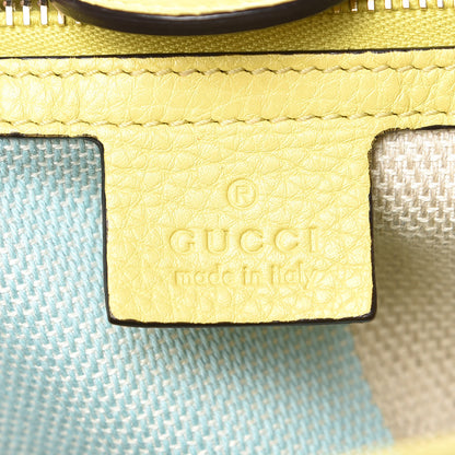 Gucci Calfskin Straw Large Bamboo Shopper Tote Citrus 11 of 13