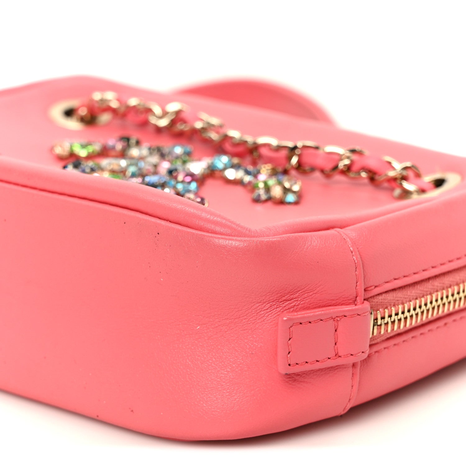 Chanel Lambskin Crystal Strass Mania Camera Case Pink 1870295