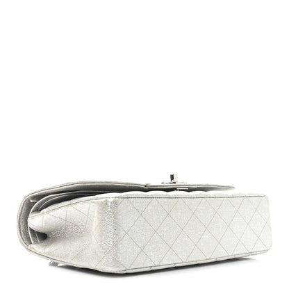 Chanel Glittered Metallic Caviar Quilted Medium Double Flap Silver 4 of 11