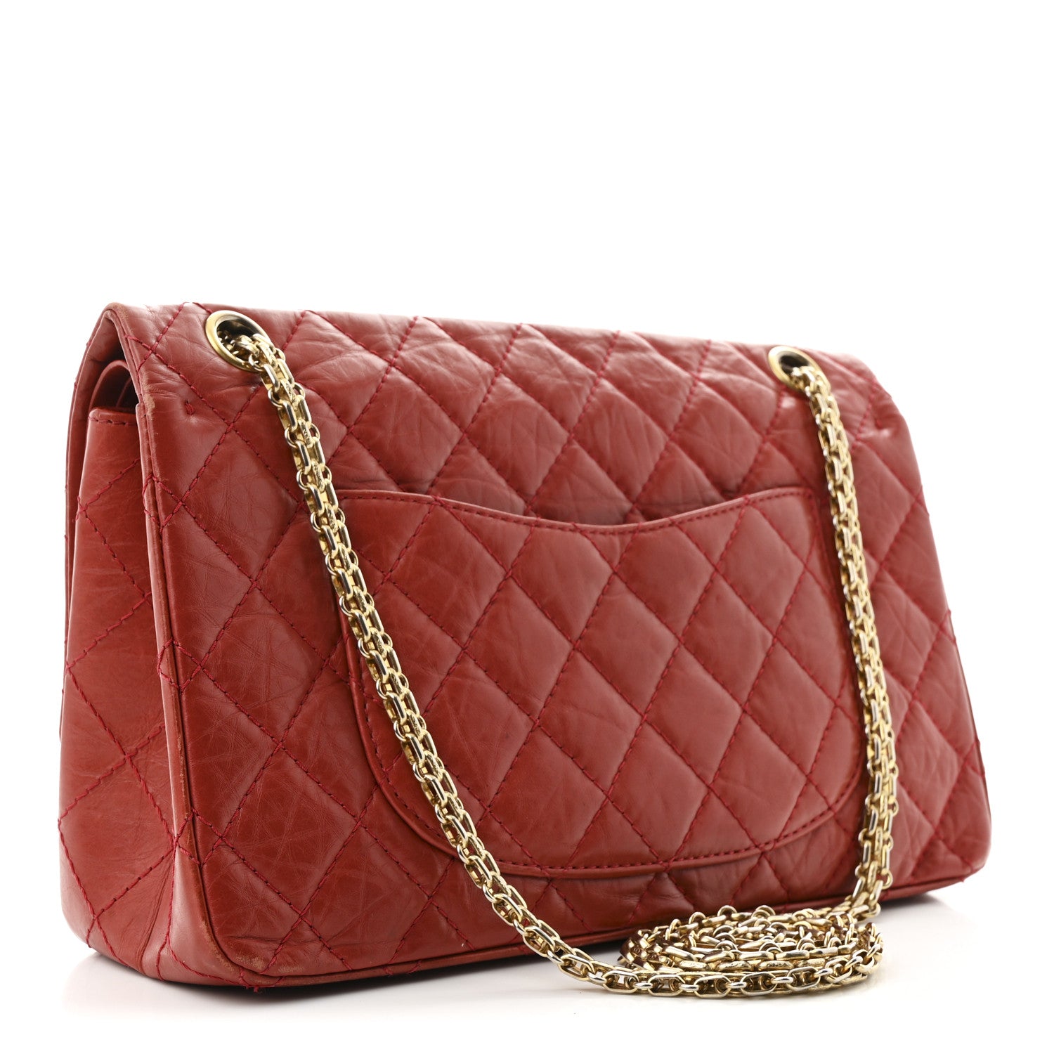 Chanel Aged Calfskin Quilted 2.55 Reissue 226 Flap Red 3 of 13