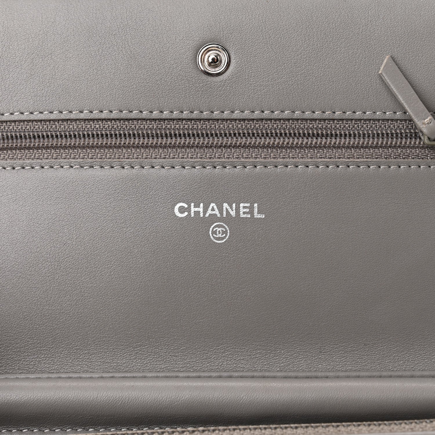 Chanel Striated Patent Quilted Wallet On Chain WOC Beige 5 of 9