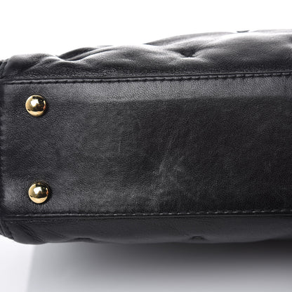 Chanel Lambskin Cross Stitch Shopper Tote Black 8 of 9