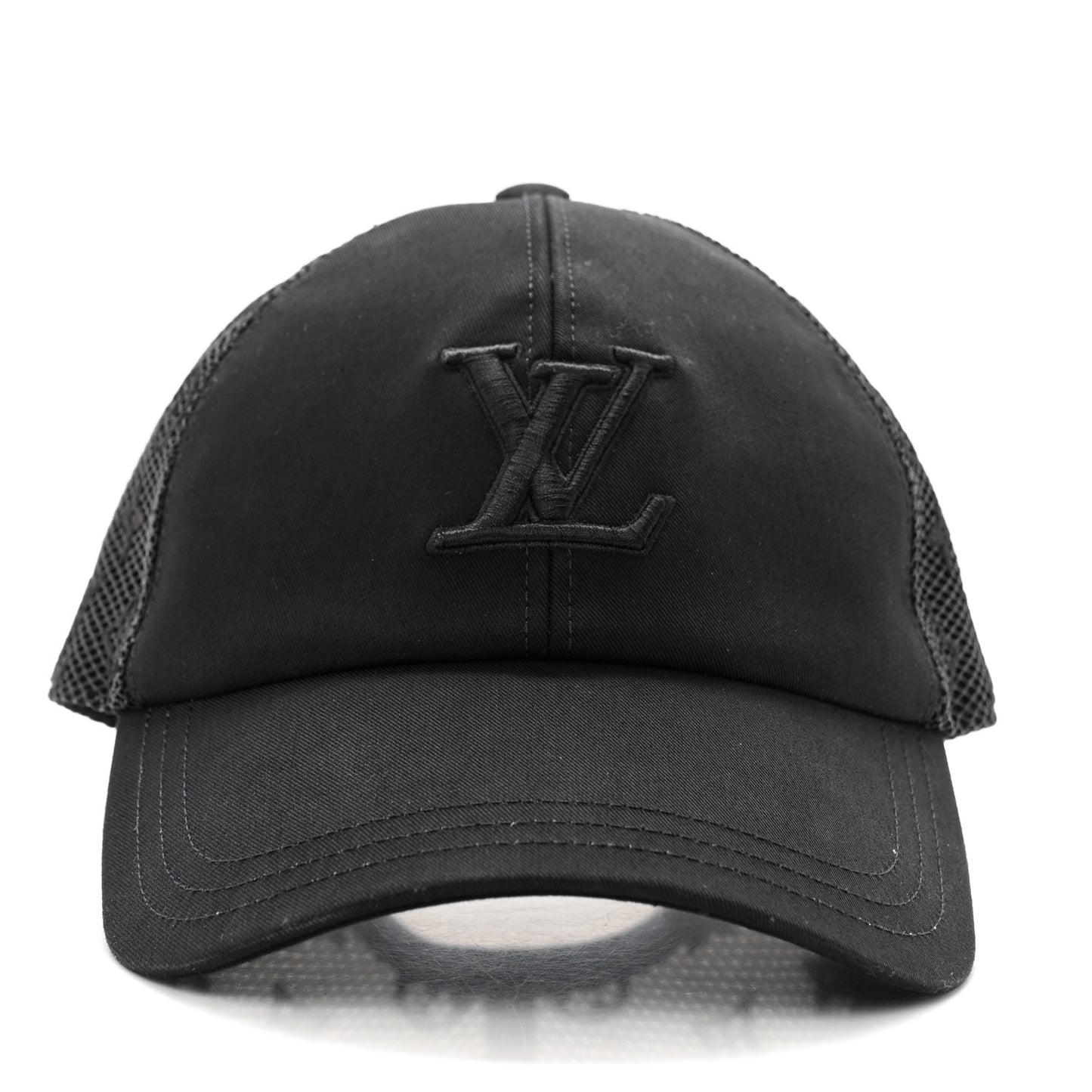 Cotton Mesh LV Signature Cap L Black