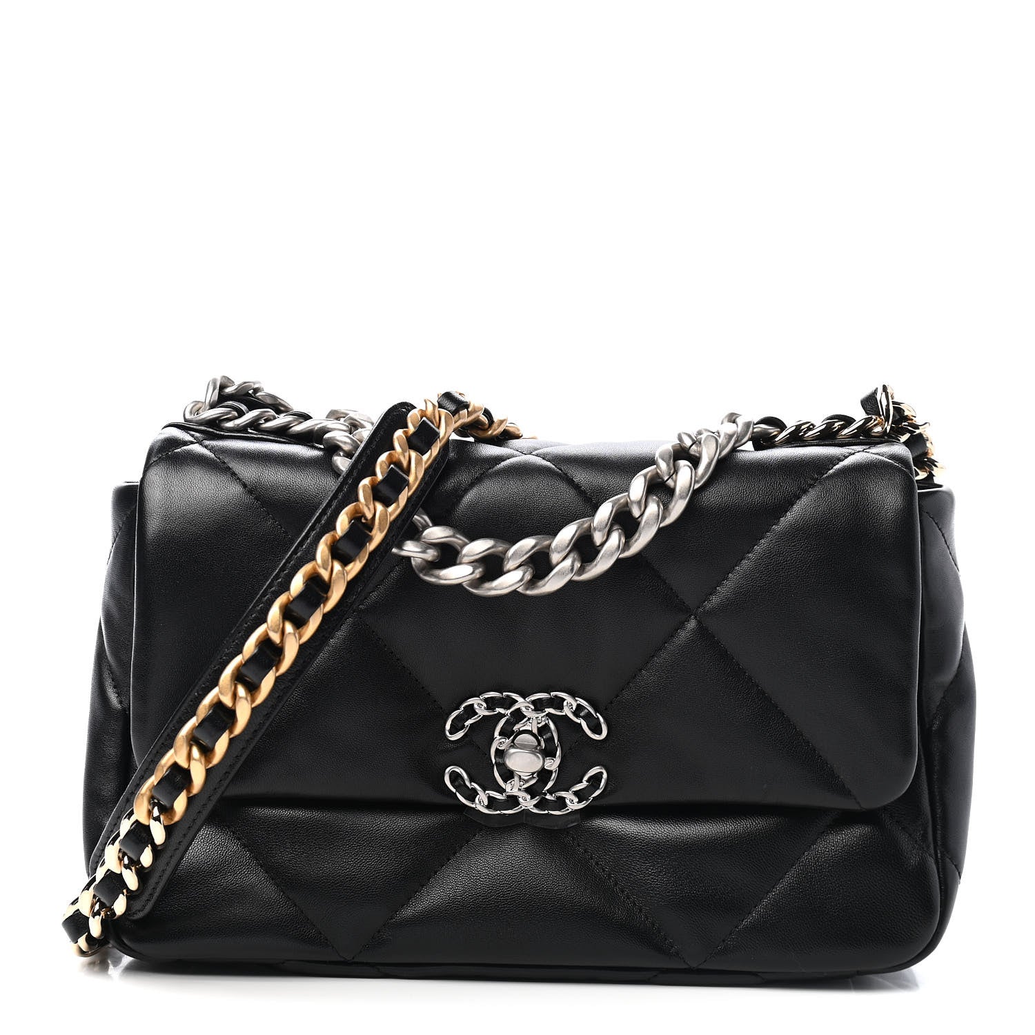 Chanel Lambskin Quilted Medium Chanel 19 Flap Black 1 of 9