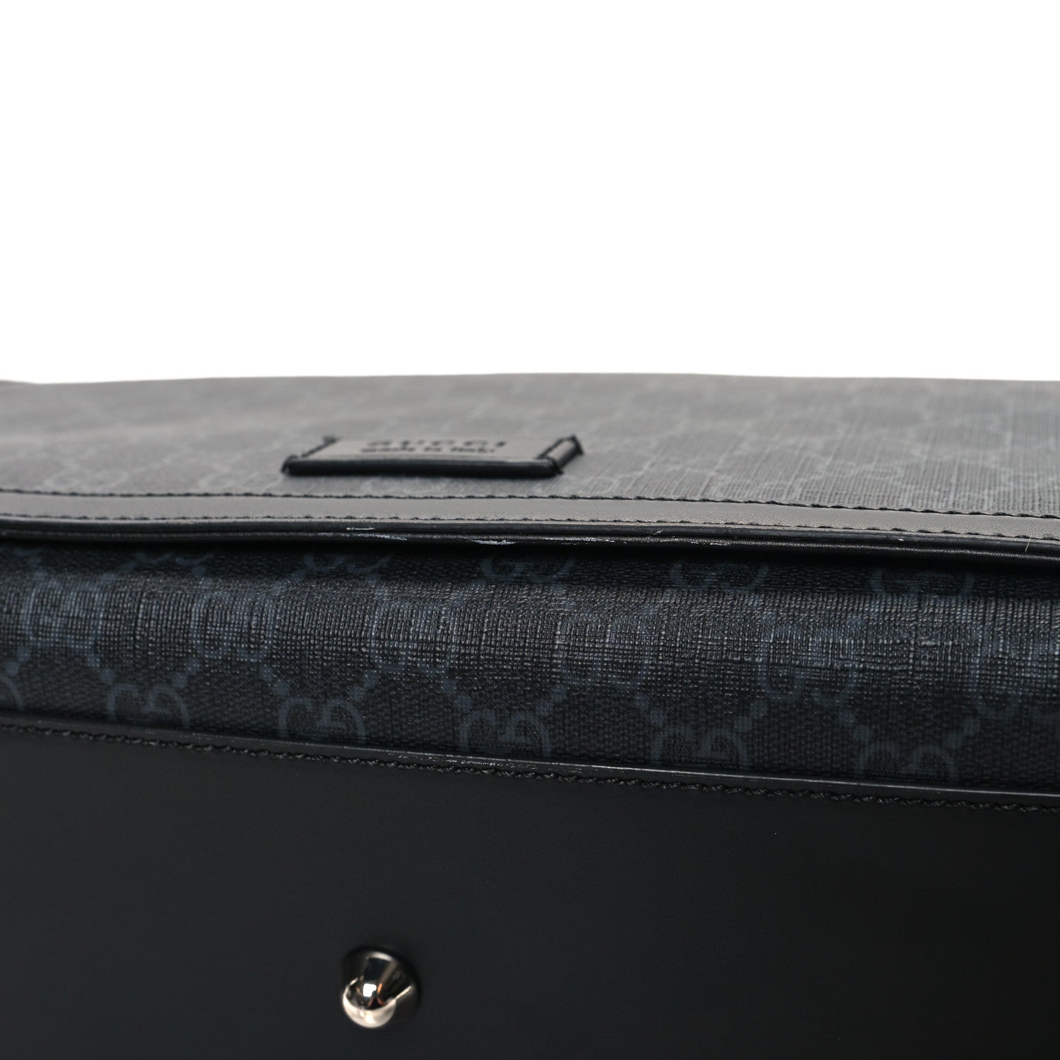 Gucci GG Supreme Monogram Web Messenger Diaper Bag Black Grey 13 of 15