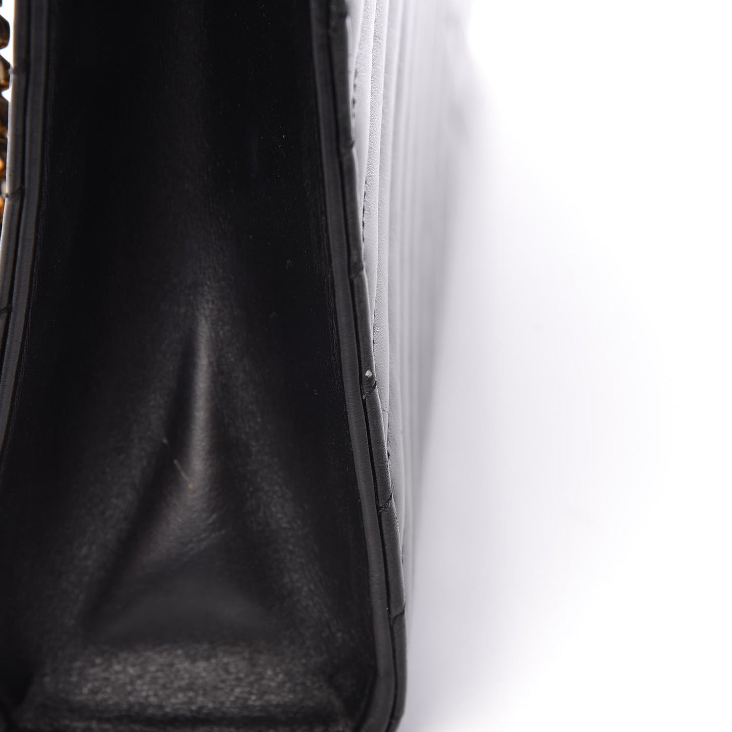 Smooth Calfskin Matelasse Chevron Large Monogram Satchel Black