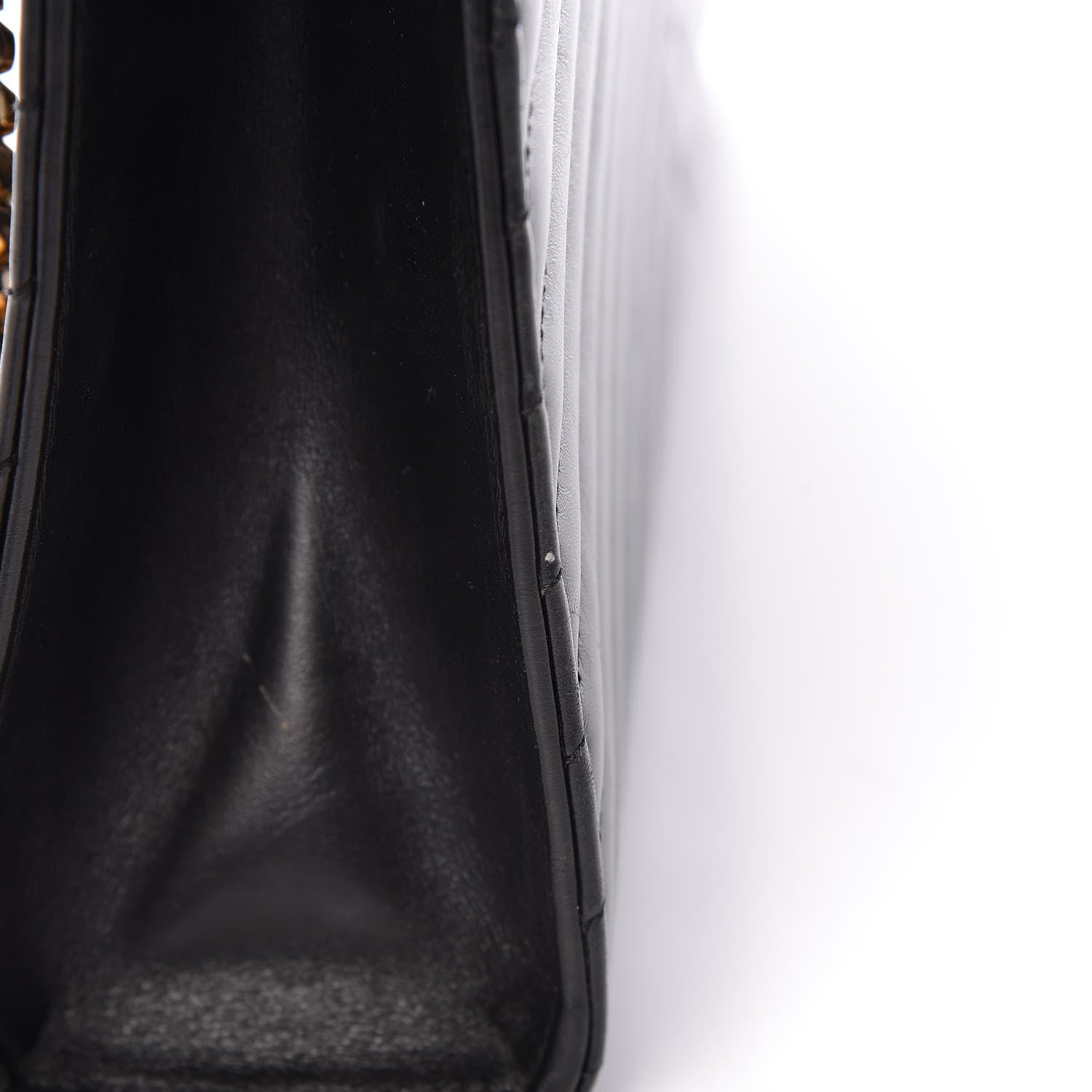 Saint Laurent Smooth Calfskin Matelasse Chevron Large Monogram Satchel Black 12 of 13