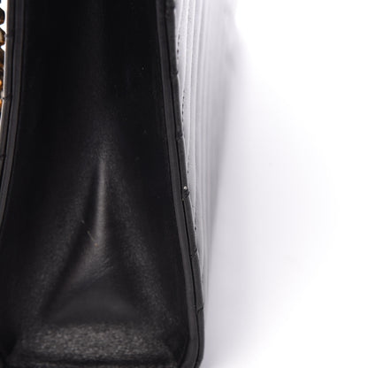 Saint Laurent Smooth Calfskin Matelasse Chevron Large Monogram Satchel Black 12 of 13