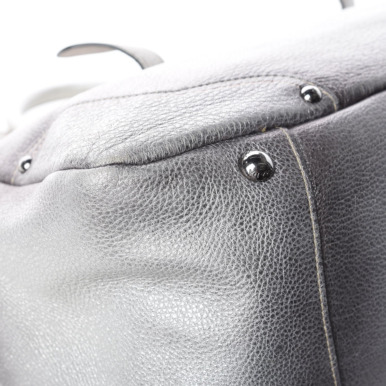 Prada Cervo Lux Bowler Bag Argento 16 of 20