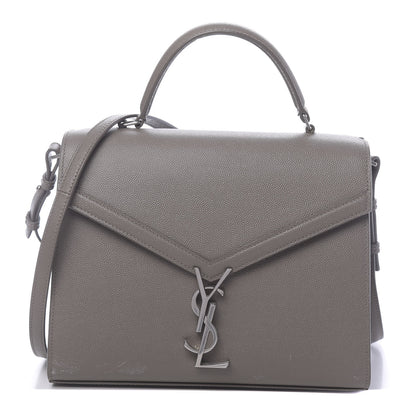 Saint Laurent Grain de Poudre Medium Classic Monogram Cassandra Top Handle Fog 1 of 13