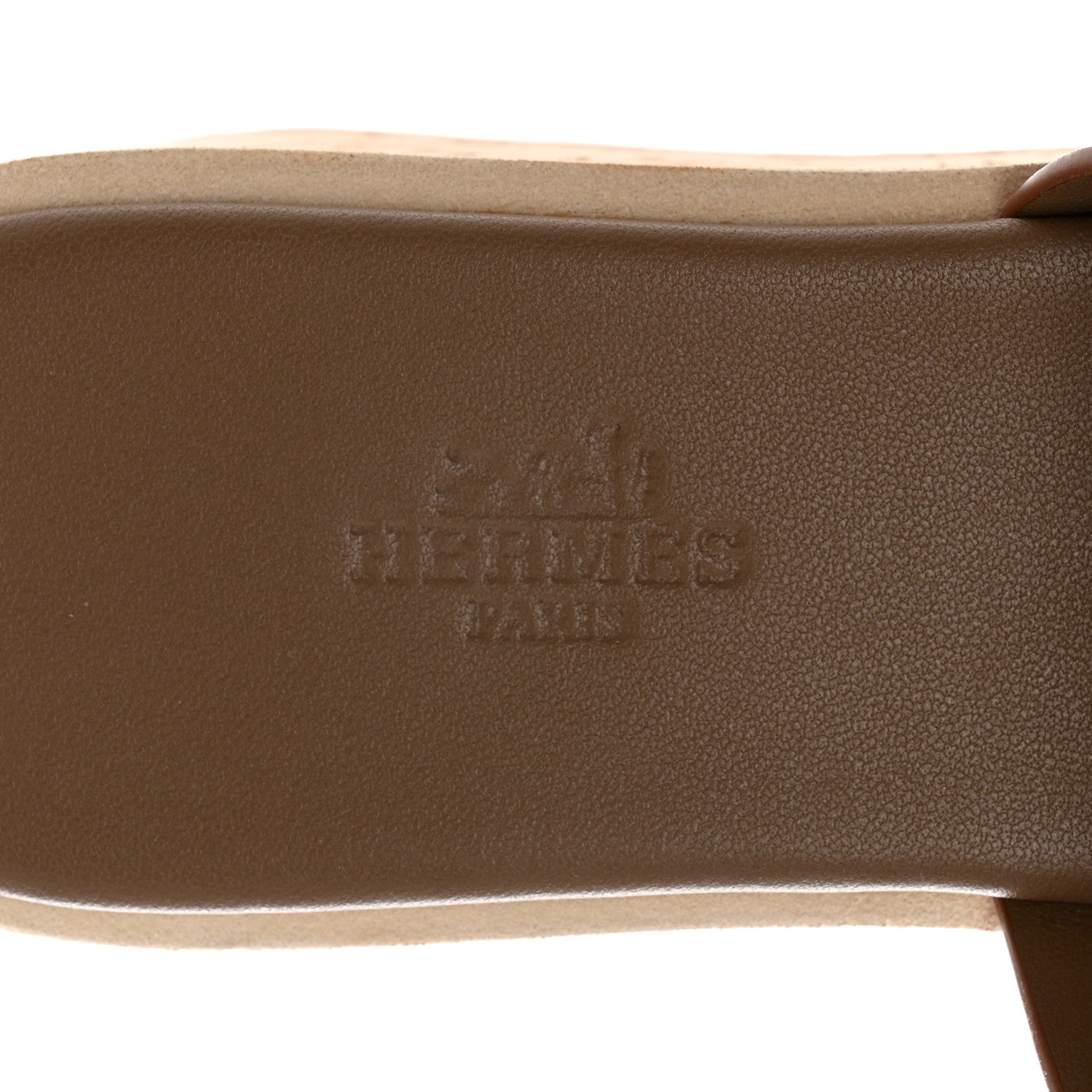 Hermes Calfskin Cork Eze 30 Sandals 35 Marron Glaise 7 of 9