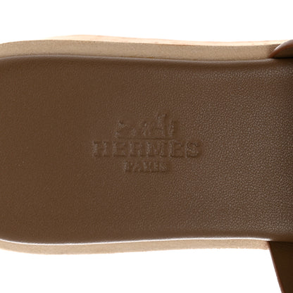 Hermes Calfskin Cork Eze 30 Sandals 35 Marron Glaise 7 of 9