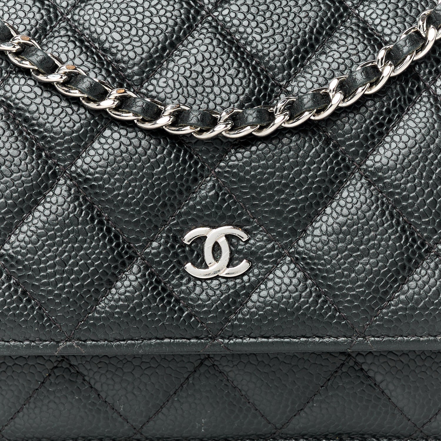 Chanel Caviar Quilted Wallet on Chain WOC Black 10 of 12