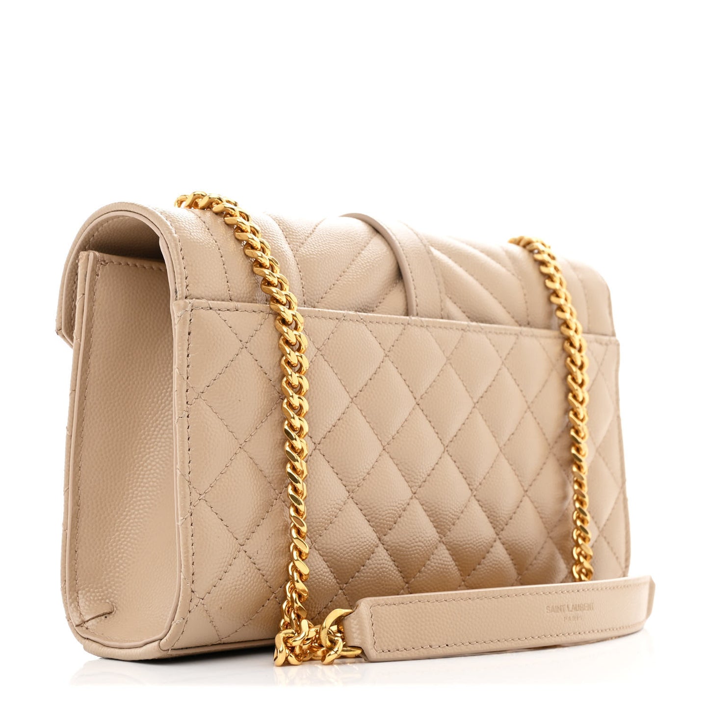 Grain De Poudre Textured Mixed Matelasse Triquilt Small Monogram Satchel Dark Beige