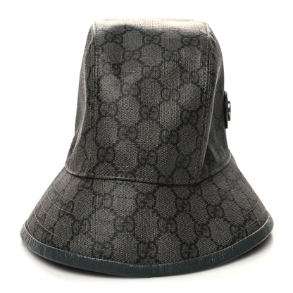 Gucci GG Supreme Monogram Textured Dollar Calfskin GG Blackie Fedora Hat M Grey Black Graphite 2 of 8