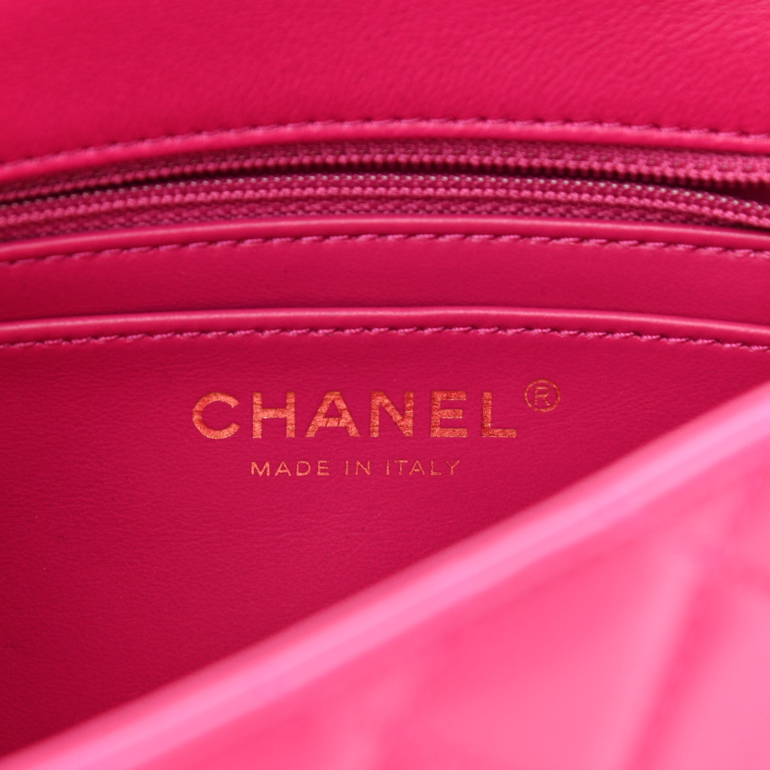 Chanel Lambskin Quilted Mini Pearl Crush Flap Fuchsia 5 of 11