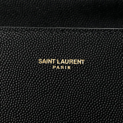 Saint Laurent Grain de Poudre Mini Classic Monogram Cassandra Top Handle Black Rouge Legion 6 of 11