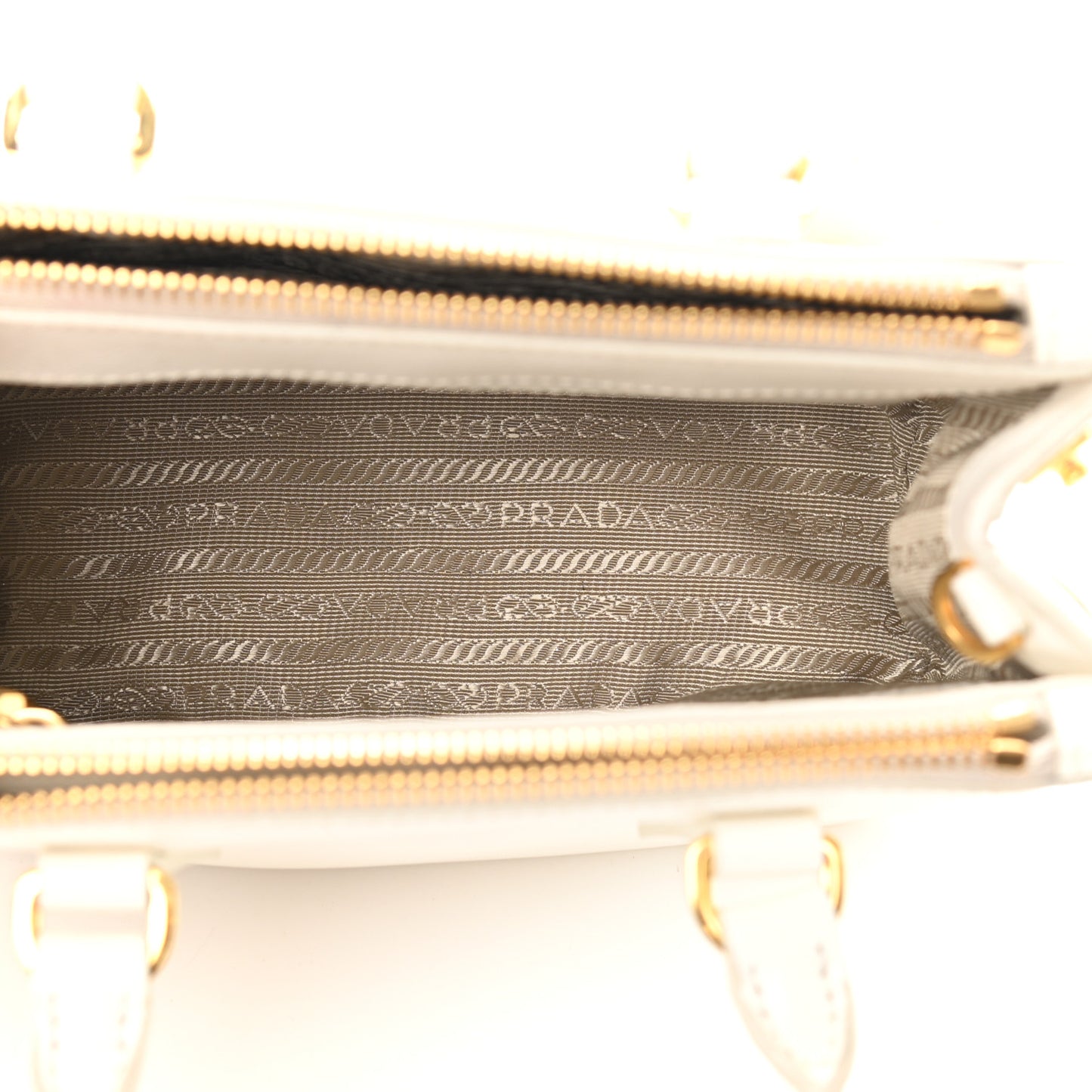 Saffiano Mini Galleria Double Zip Tote Bianco