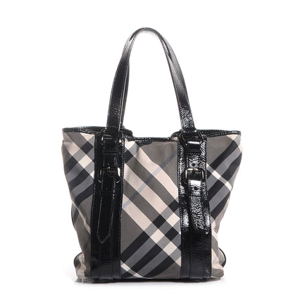 Burberry Nylon Beat Check Medium Victoria Tote Black 1 of 9