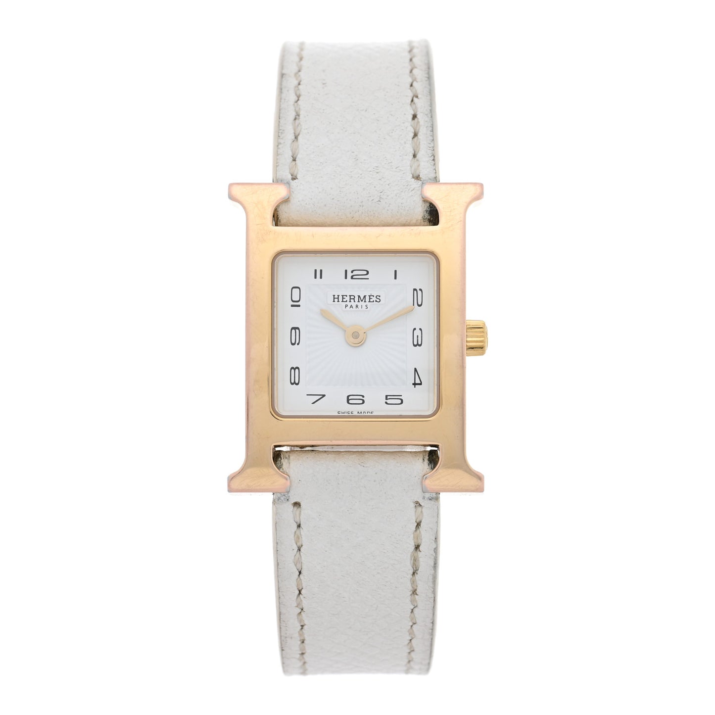 Stainless Steel Epsom 21mm Heure H Hour Quartz Watch Blanc